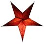 Papierstern - Weihnachtsstern - Stern 5zackig orange-rot-schwarz gemustert - 40 cm