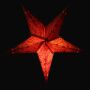 Papierstern - Weihnachtsstern - Stern 5zackig orange-rot-schwarz gemustert - 40 cm