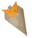 Estrella de papel - Estrella de Navidad - Estrella de 5 puntas - estampada naranja 02 - 40 cm