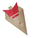 Paper star - Christmas star - 5-pointed star - red patterned 02 - 40 cm