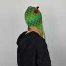 Gorra de lana - Pájaro verde-rojo - Gorro de animal