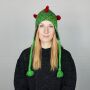 Berretto di lana - berretto a forma di animale - uccello verde-rosso