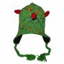 Berretto di lana - berretto a forma di animale - uccello verde-rosso