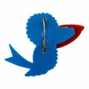 Anstecker - Vogel - blau - DDR Anstecknadel