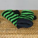 Warm arm warmers - gauntlets - black-green striped