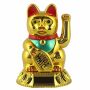 Gatto della fortuna - Gatto cinese - Maneki neko - base tonda solare - 18 cm - oro