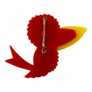Spilla - uccello - rosso - fermaglio DDR