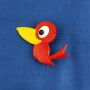 Spilla - uccello - rosso - fermaglio DDR