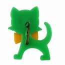 Anstecker - Katze - grün-gelb - DDR Anstecknadel