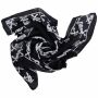 Sciarpa di cotone - teschio pirata con ossa - nero - bianco - foulard quadrato