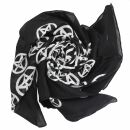 Cotton Scarf - pentagram - black-white - squared kerchief