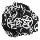 Cotton Scarf - pentagram - black-white - squared kerchief