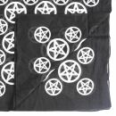 Baumwolltuch - Pentagramm - schwarz-weiß - quadratisches Tuch