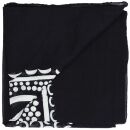 Baumwolltuch - Abstrakt 23 - Kringel Ornament - schwarz - weiß - quadratisches Tuch