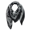 Cotton Scarf - Yin and yang black and white - squared kerchief