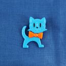 Pin - Cat - blue-orange - Badge