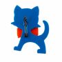 Anstecker - Katze - blau-orange - DDR Anstecknadel