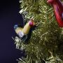 Ciondolo di latta - gallo - giallo - Ornamento per albero di Natale