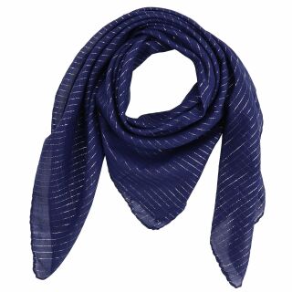 Sciarpa di cotone - blu-azzurro - lurex argento - foulard quadrato
