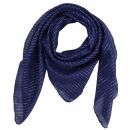 Baumwolltuch - blau - navy Lurex silber - quadratisches Tuch