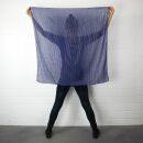 Baumwolltuch - blau - navy Lurex silber - quadratisches Tuch