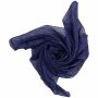 Panuelo de algodón - azul marino Lúrex plata - Panuelo cuadrado para el cuello