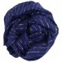 Sciarpa di cotone - blu-azzurro - lurex argento - foulard quadrato
