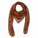 Cotton Scarf - brown Lurex silver - squared kerchief