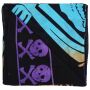 Sciarpa di cotone - teschio pirata con ossa - nero - tie dye - foulard quadrato