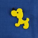 Anstecker - großer Hund - gelb - DDR Anstecknadel