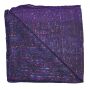 Baumwolltuch - Indisches Muster 1 - lila Lurex mehrfarbig - grob gewebt - quadratisches Tuch