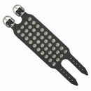 Leather bracelet with studs - Bracelet with spiked rivets 4-row - black