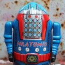 Robot giocattolo - Mr. Atomic - blu - robot di latta - giocattoli da collezione