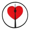 Patch - TV Tower heart - black-white-red
