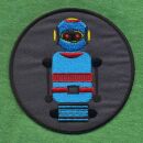 Aufnäher - Roboter - blau und grau 8 cm - Patch