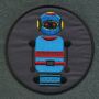 Aufnäher - Roboter - blau und grau 8 cm - Patch