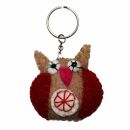 Keychain - Owl - light brown-red