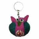 Keychain - Owl - rose-turquoise