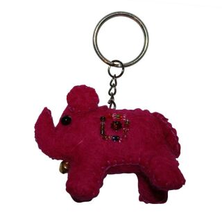 Schlüsselanhänger - Elefant - magenta
