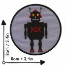 Aufn&auml;her - Roboter - schwarz und hellgrau 8 cm - Patch
