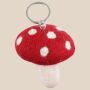 Keychain mushroom red-white felt key ring decoration pendant