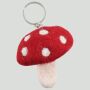 Keychain mushroom red-white felt key ring decoration pendant