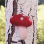 Keychain mushroom red-white felt key ring decoration pendant