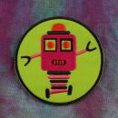Aufn&auml;her - Roboter - pink und gr&uuml;n 8 cm - Patch