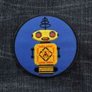 Aufn&auml;her - Roboter - gelb und blau 8 cm - Patch