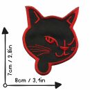 Patch - testa di gatto - nero-rosso - toppa