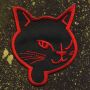 Patch - testa di gatto - nero-rosso - toppa