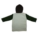 Childrens Jacket - green-beige with brown hood