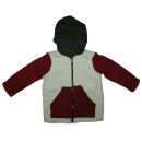 Childrens Jacket - beige-red with green hood