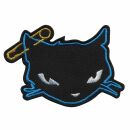 Patch - Gatto nero e blu - Gatto con spilla da balia - toppa